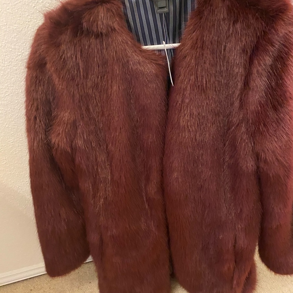 Jcrew Faux fur coat size Small